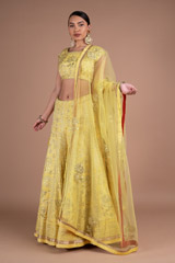 Yellow Dori And Zari Lehenga2064 video